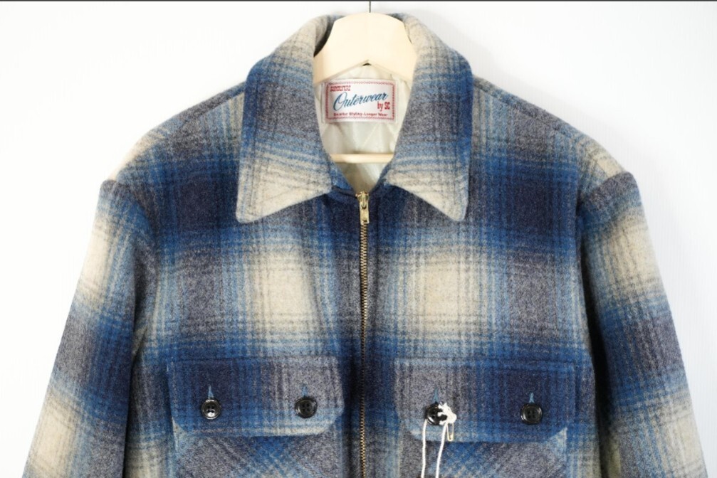 美品 Subculcure サブカルチャー SC SCJK-W2302 OMBRE CHECK WOOLJACKET / BLUE サイズ 1 オンブレ WOOL チェック ウール ジャケット_画像3
