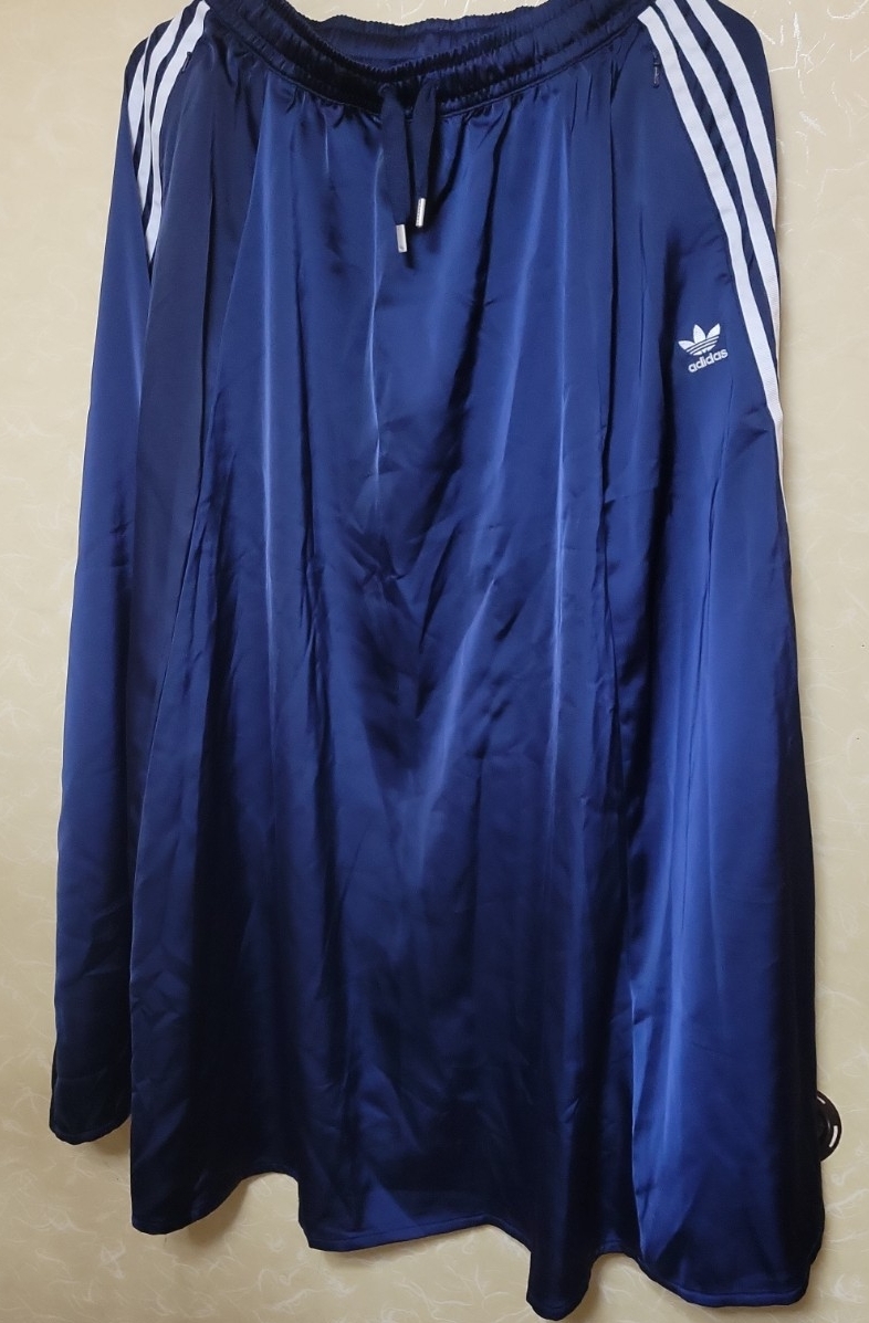 adidas ネイビー ロングスカート JOT_画像1