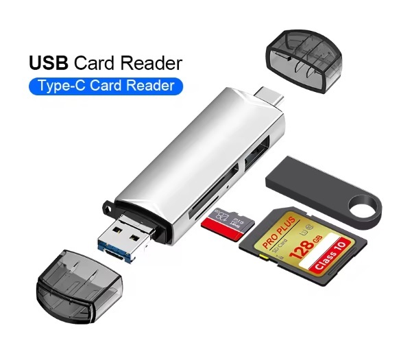 USB3.0 ハイスピード PC/スマホ 6in1 カードリーダー SDカード マイクロSDカード 新品_画像1