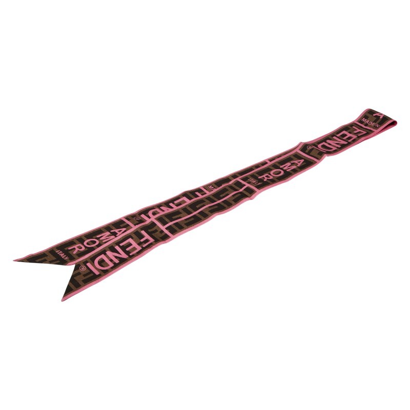  Fendi Logo Zucca lapi- шарф Brown Pink Lady -sFENDI [ б/у ]