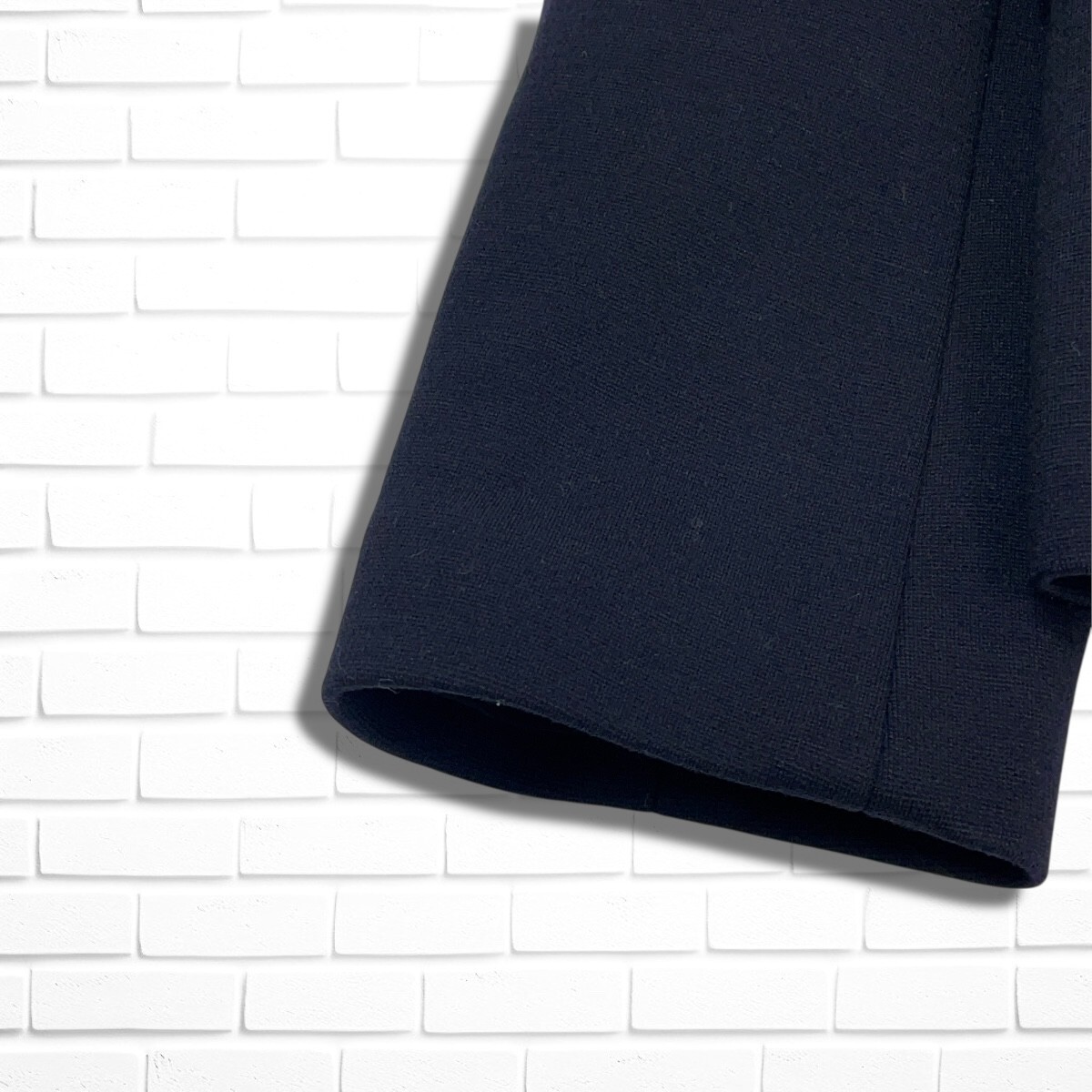 美品 Ballsey ボールジィ トゥモローランド ウール ストレッチ ノーカラー フック ジャケット 紺 ネイビー レディース 36 ◆日本製 5025K◇_画像4