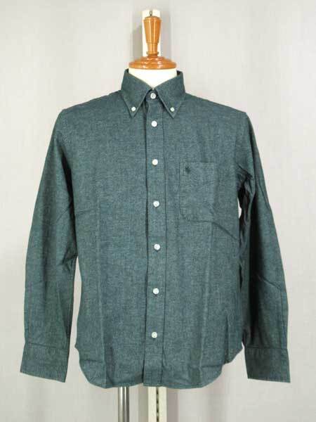 POLO 綿 1P刺繍BDシャツ ビエラ生地 無地 グリーン L_画像3