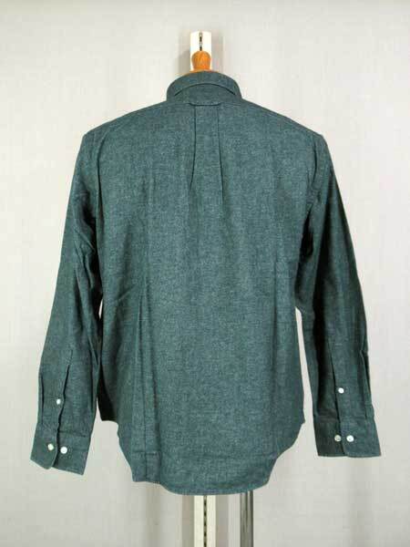 POLO 綿 1P刺繍BDシャツ ビエラ生地 無地 グリーン L_画像7