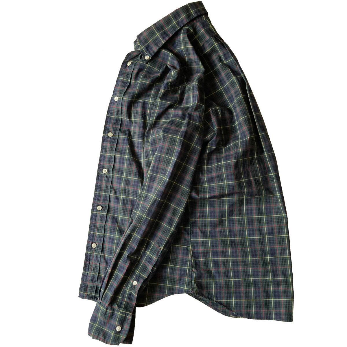 INDIVIDUALIZED SHIRTS インディビジュアライズドシャツ チェックボタンダウンシャツ USA製 14 1/2-32 STANDARD FIT グリーン 定番_画像5