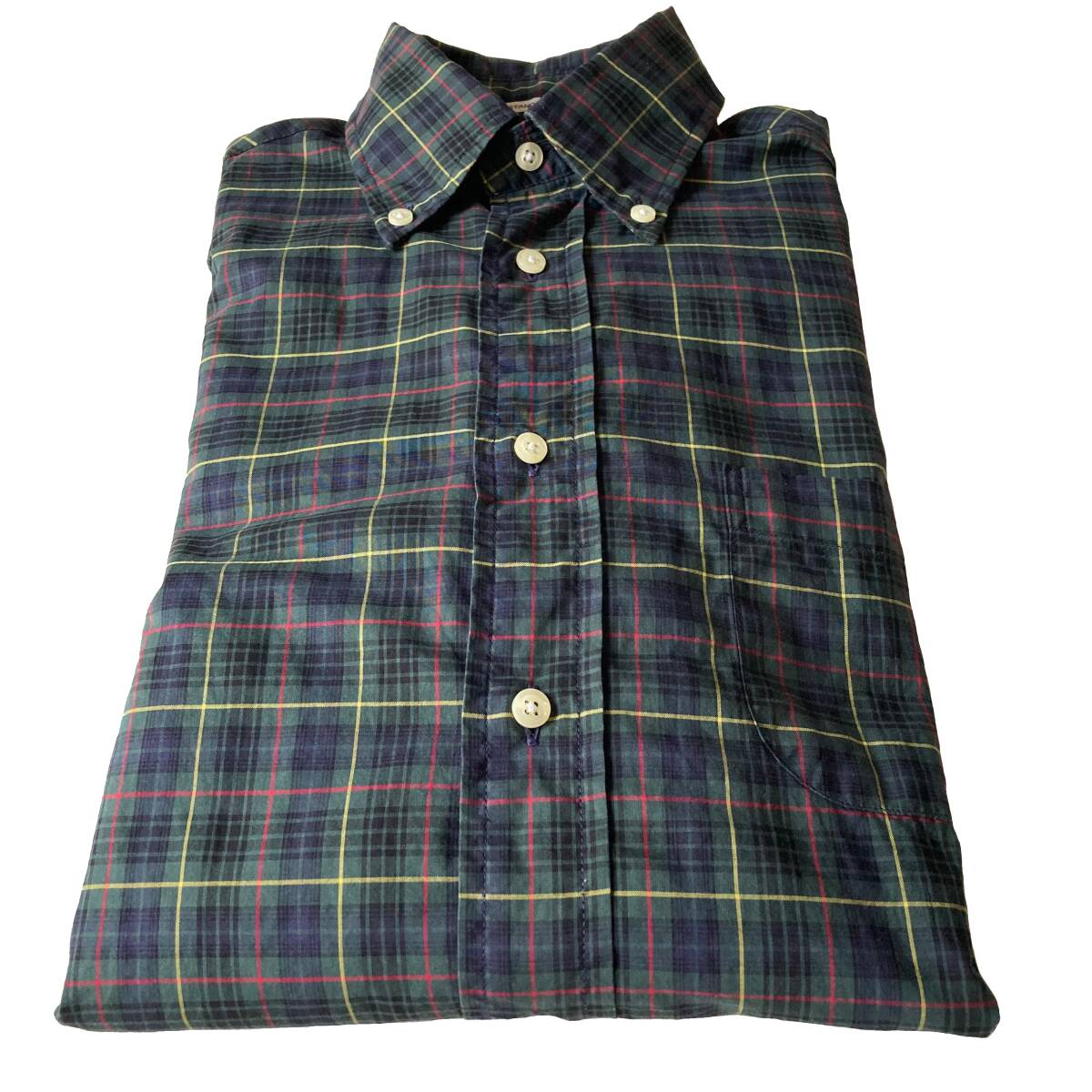 INDIVIDUALIZED SHIRTS インディビジュアライズドシャツ チェックボタンダウンシャツ USA製 14 1/2-32 STANDARD FIT グリーン 定番_画像8