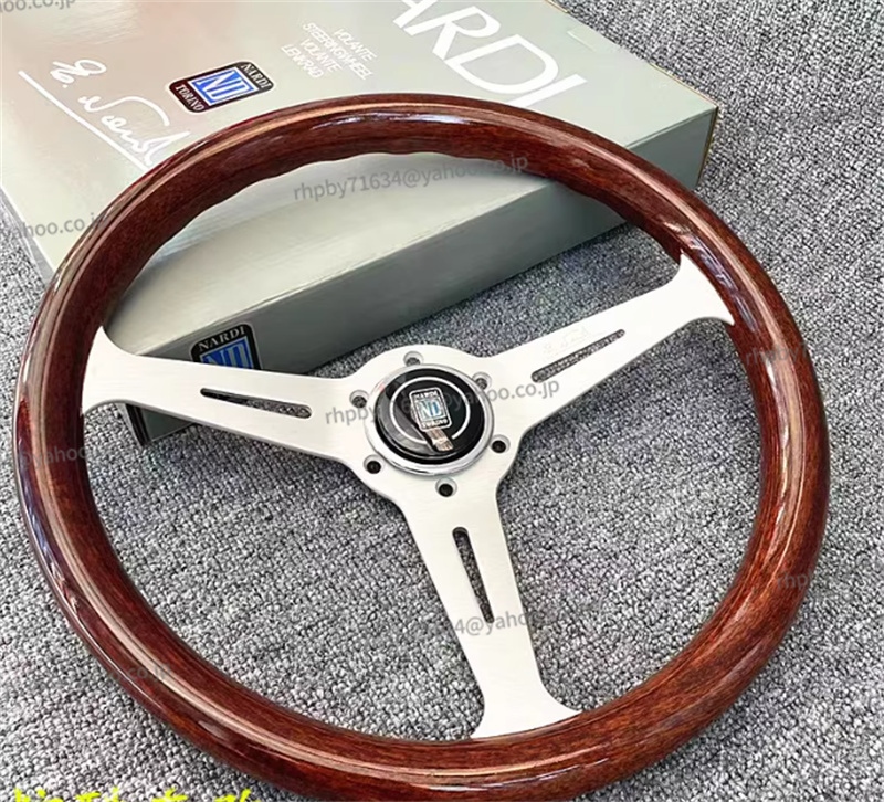 復古 NARDIナルディ ステアリング　ブラストシルバー ウッド調　14インチ 350mm RH016_画像2