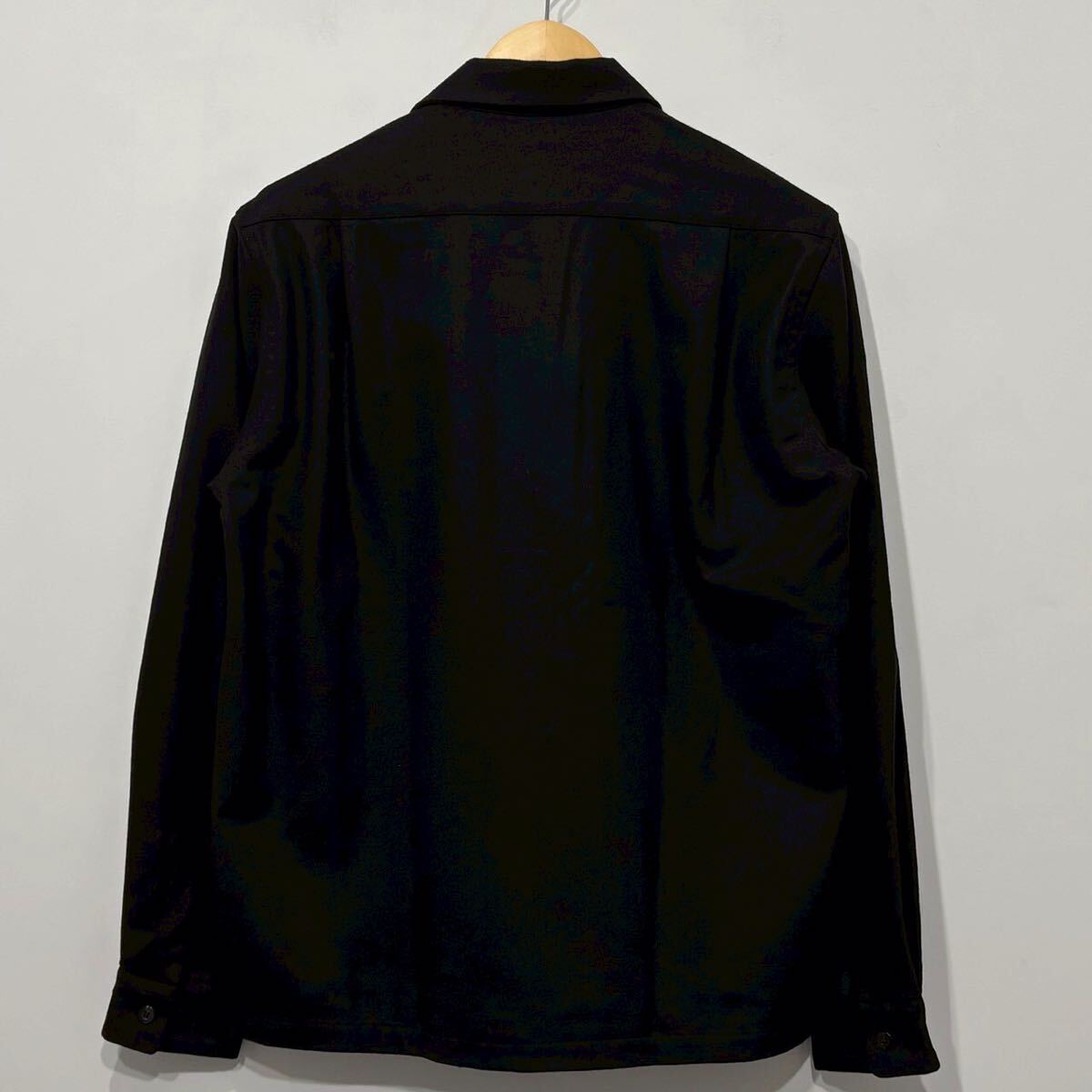 【809】 美品 pendleton ブラック 無地 ボード シャツ L オープンカラー ボックス BOARD shirt ペンドルトン 黒 black wool_画像3