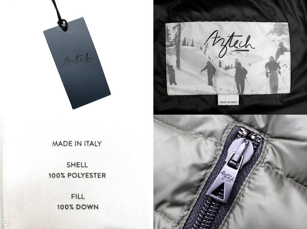 35万新品◆M◆AZTECH MOUNTAIN アズテックマウンテン◆ジオメトリック柄キルティングダウンジャケットカーキ1円_画像9