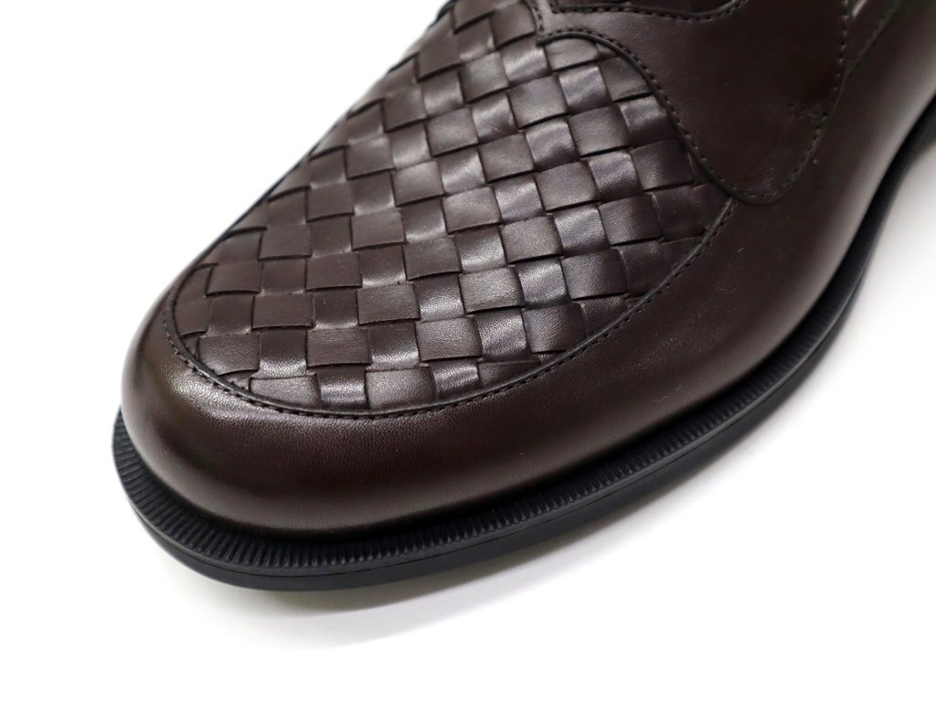 *23 десять тысяч новый товар *40=25cm* Bottega Veneta сетка кожа Loafer обувь Brown насыщенный коричневый 1 иен 