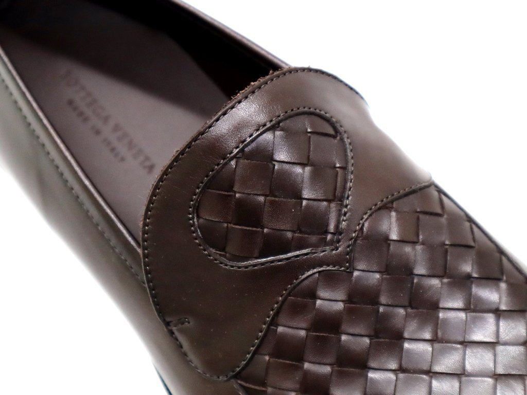*23 десять тысяч новый товар *40=25cm* Bottega Veneta сетка кожа Loafer обувь Brown насыщенный коричневый 1 иен 