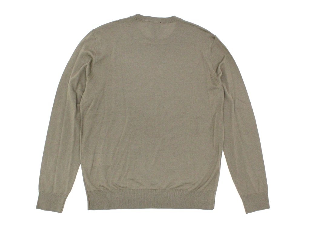 ●7万新品◆XL◆EMPORIO ARMANI アルマーニ◆ヴァージンウール100％ 薄手クルーネックニットセーター 薄茶ベージュ 1円_画像5