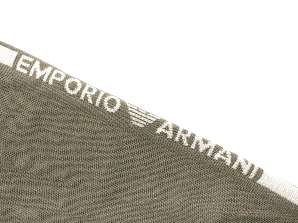 ●7万新品◆XL◆EMPORIO ARMANI アルマーニ◆ヴァージンウール100％ 薄手クルーネックニットセーター 薄茶ベージュ 1円_画像7