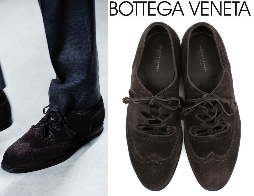 *21 десять тысяч новый товар *43=28cm* Bottega Veneta подпалина чай кожа гонки выше кисточка medali on обувь 1 иен 