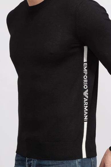 ●7万新品◆XL◆EMPORIO ARMANI アルマーニ◆ヴァージンウール100％ 薄手クルーネックニットセーター 薄茶ベージュ 1円_画像3