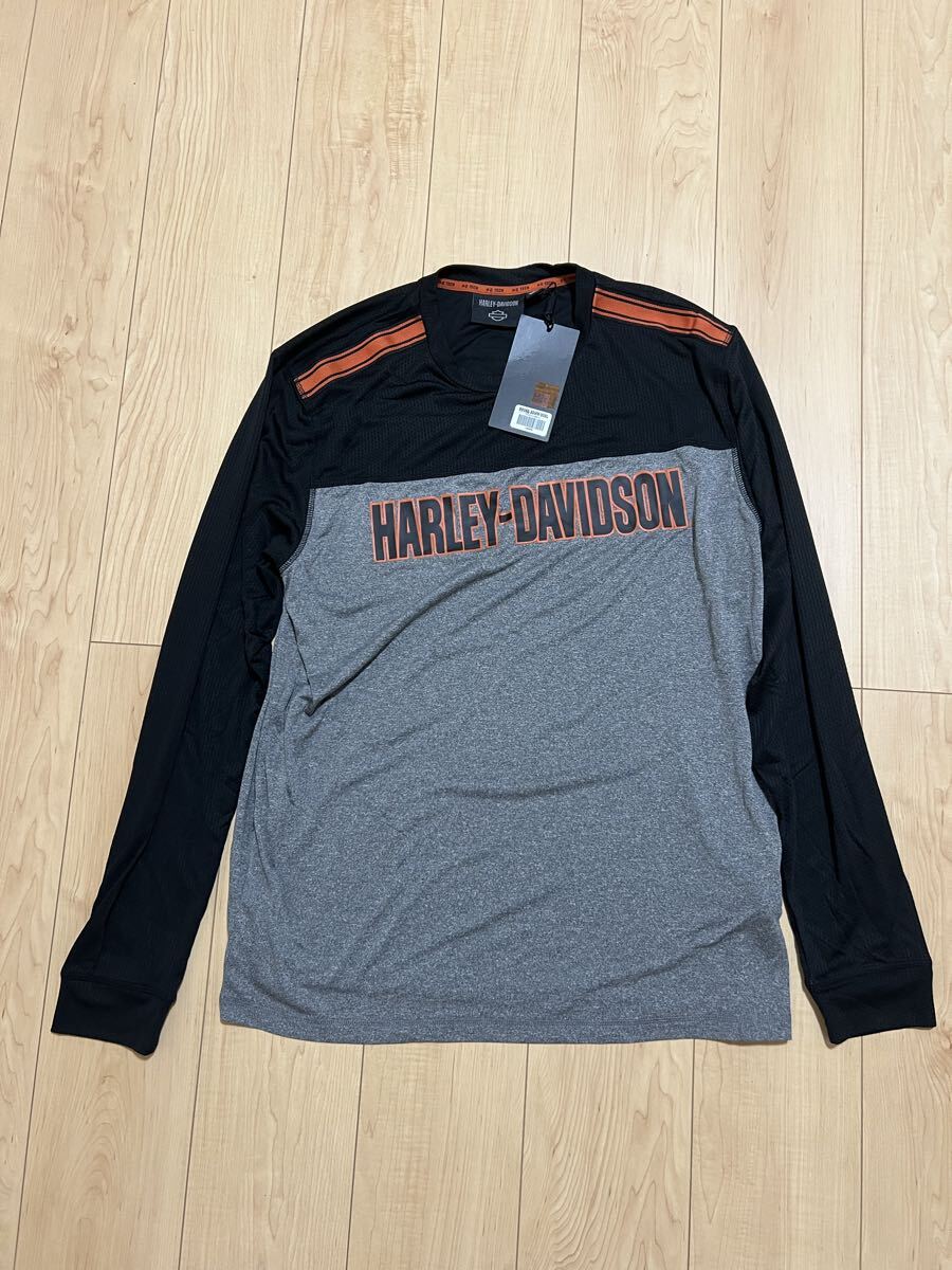 新品正規品 ハーレーダビッドソン Harley-Davidson Performance Micro Mesh Long Sleeve Colorblock Tee 長袖Tシャツ サイズXL_画像2