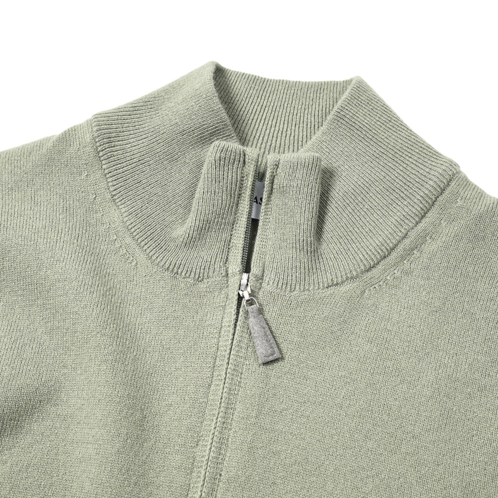 新入荷 新品 グランサッソ GRAN SASSO ハーフジップ ニットセーター プルオーバー ハイネック ハイゲージ 長袖 カシミヤ 399020-L-54_画像3