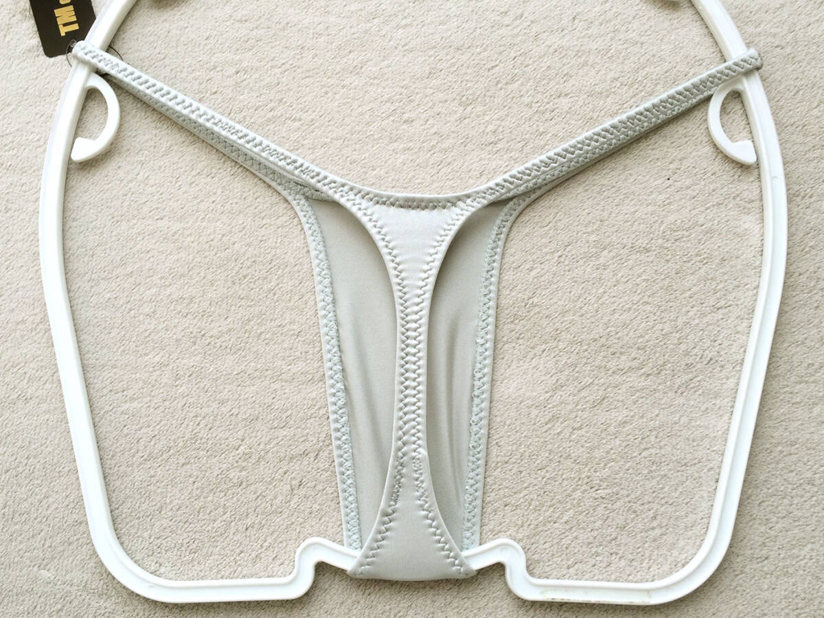 【ターキー/TM collection】つやつや光沢サテン調★くっきりシャープ&ストレッチ★浅履きTバック/グレー♪新品/日本製_画像8