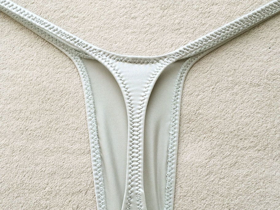 【ターキー/TM collection】つやつや光沢サテン調★くっきりシャープ&ストレッチ★浅履きTバック/グレー♪新品/日本製_画像9