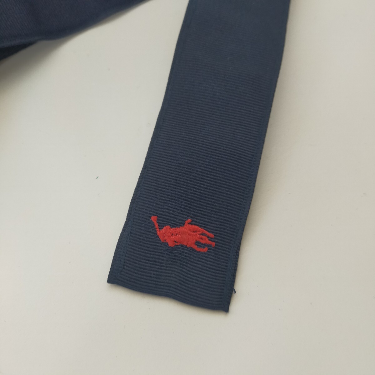 POLO RALPH LAUREN ポロ ラルフローレン ダブルリングベルト ポニー刺繍 USA製 フリー ネイビー(紺)_画像4