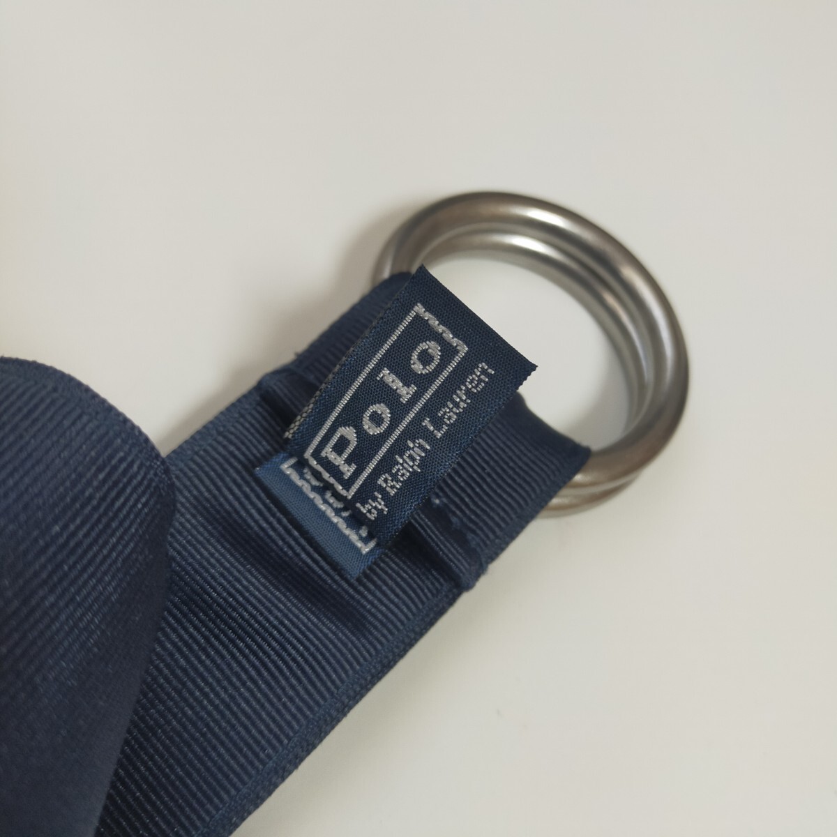 POLO RALPH LAUREN ポロ ラルフローレン ダブルリングベルト ポニー刺繍 USA製 フリー ネイビー(紺)_画像6