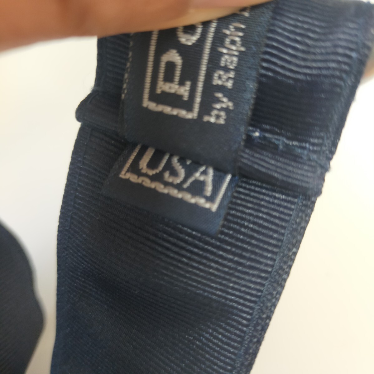 POLO RALPH LAUREN ポロ ラルフローレン ダブルリングベルト ポニー刺繍 USA製 フリー ネイビー(紺)_画像7