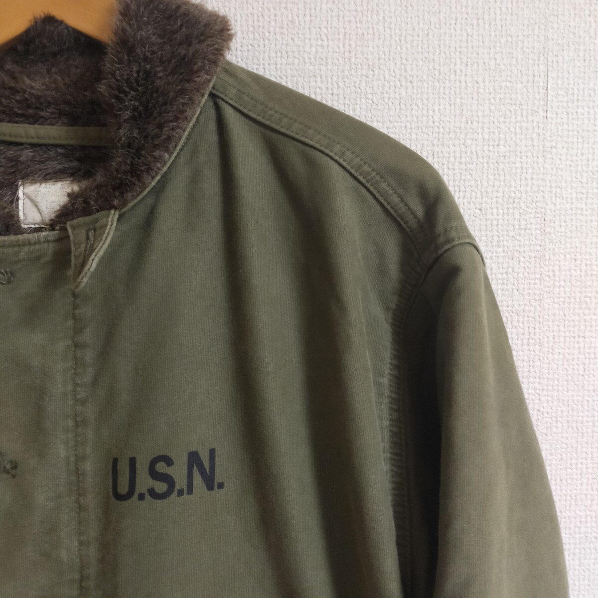 HOUSTON ヒューストン N-1 デッキジャケット フライトジャケット ミリタリー 40(L) カーキ_画像4