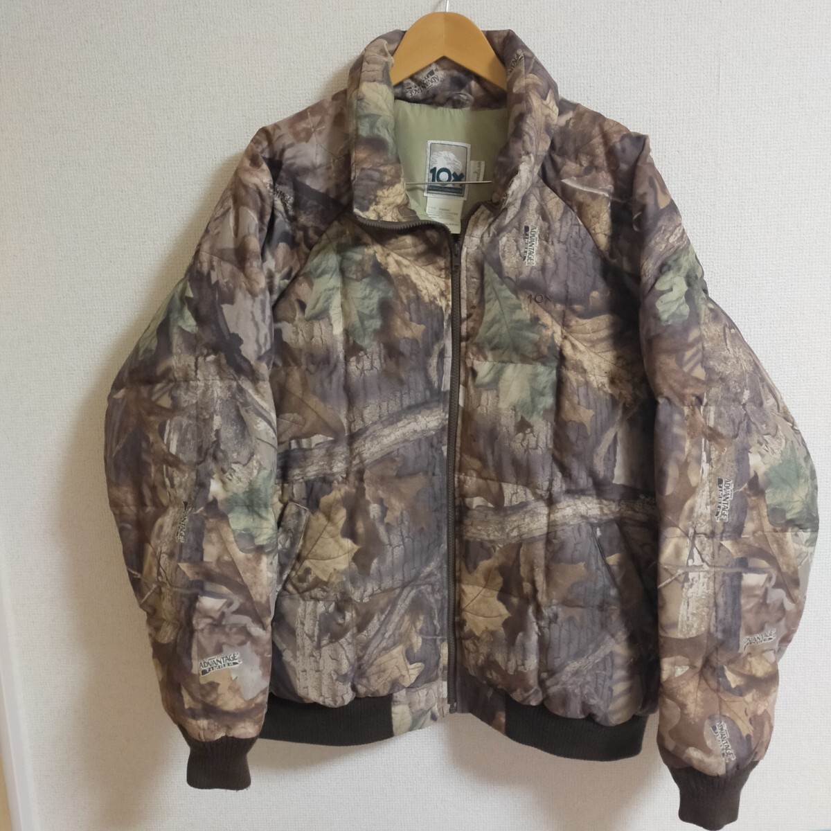 10X 90s リアルツリーカモ ダウンジャケット L 迷彩 カモフラ柄 グリーン系_画像1