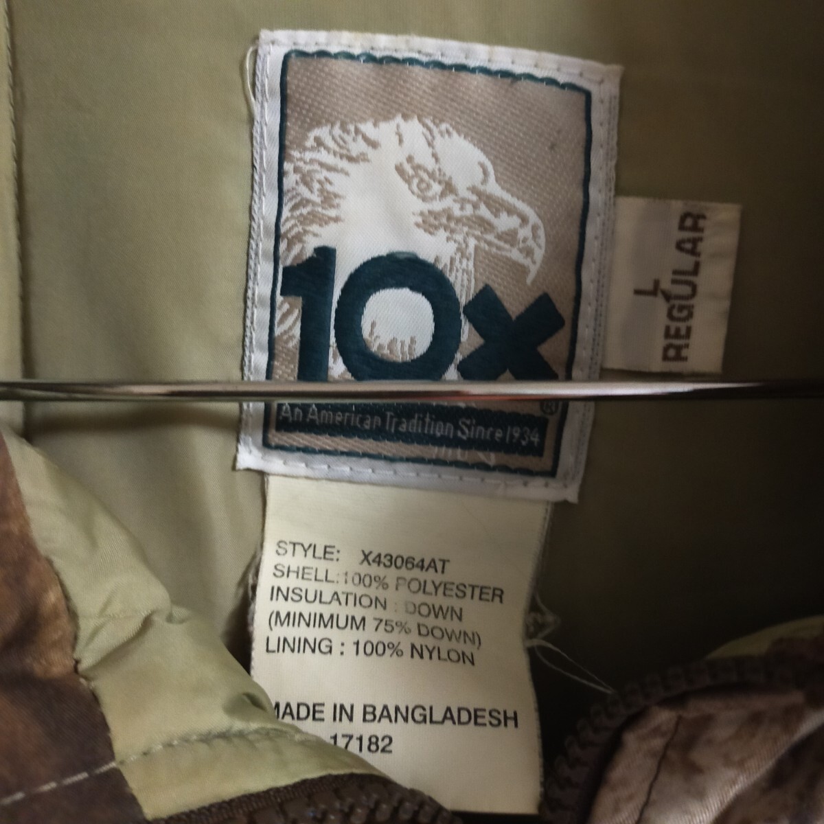 10X 90s リアルツリーカモ ダウンジャケット L 迷彩 カモフラ柄 グリーン系_画像3