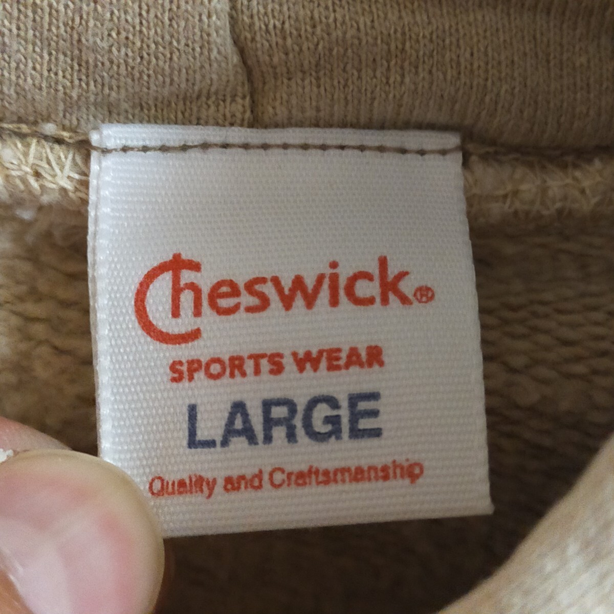 CHESWICK チェスウィック CANADA カナダ製 プルオーバーパーカー スウェットフーディ 東洋 アメカジ L ベージュ_画像5