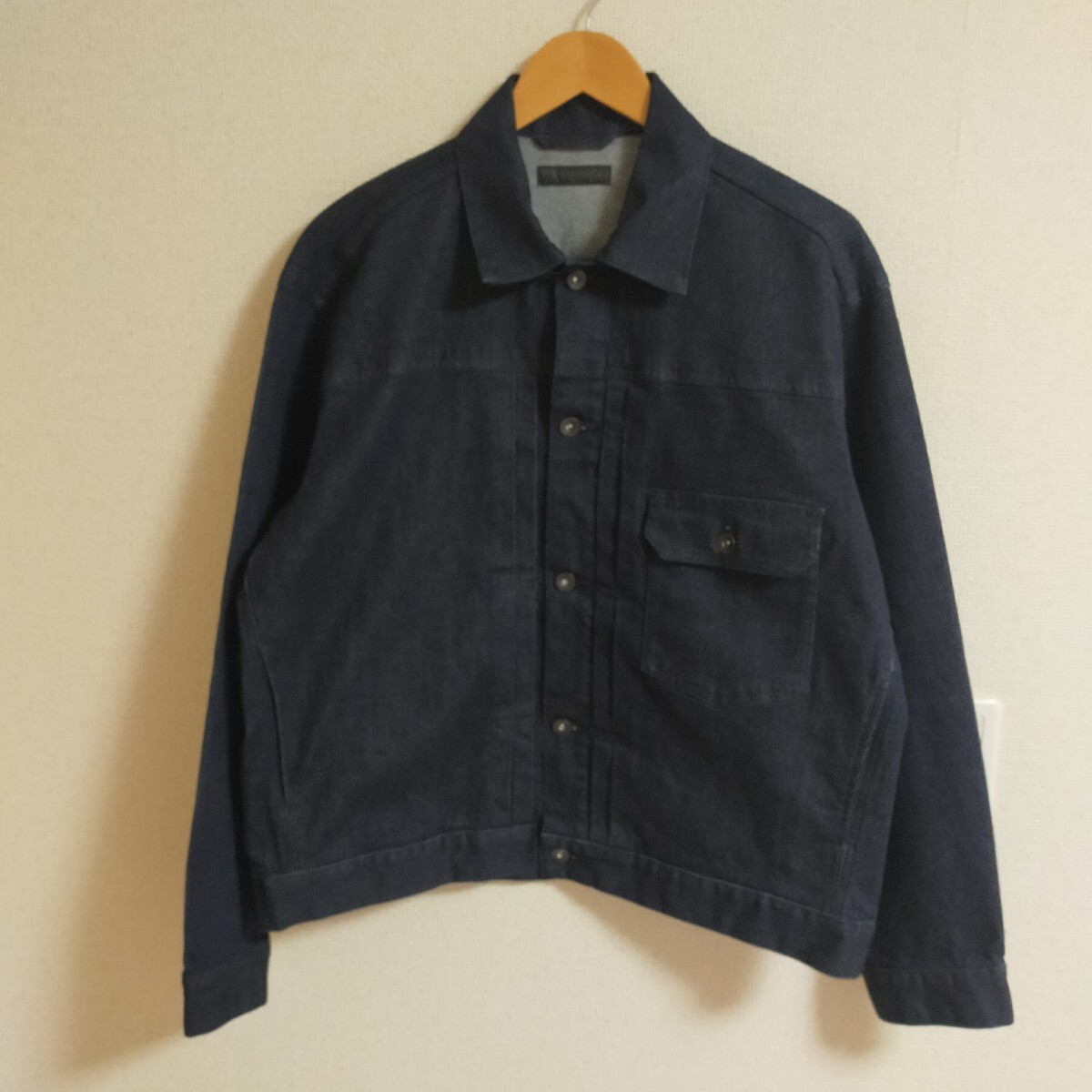 UNIQLO ユニクロ 1st デニムジャケット ファーストタイプ Gジャン オーバーサイズ ストレッチ L インディゴブルー 濃紺_画像1