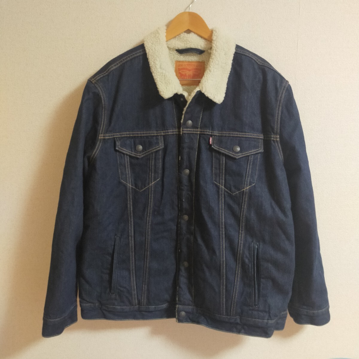 Levi's リーバイス ボアデニムジャケット ビッグサイズ Gジャン 3XL インディゴブルー 濃紺_画像1
