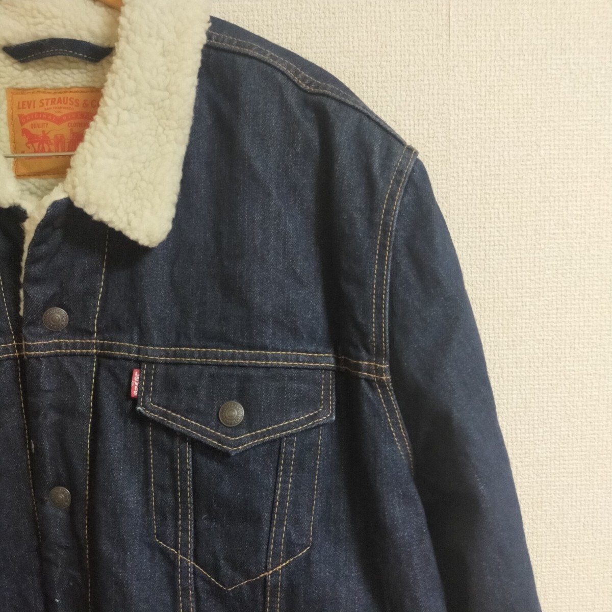 Levi's リーバイス ボアデニムジャケット ビッグサイズ Gジャン 3XL インディゴブルー 濃紺_画像6