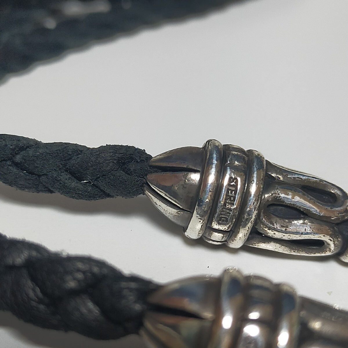 Shin's SCULPTURE シンズスカルプチャー ロングシリンダーネックレス 革紐 レザー ボロチップ 希少廃盤モデル silver925/シルバー925_画像6