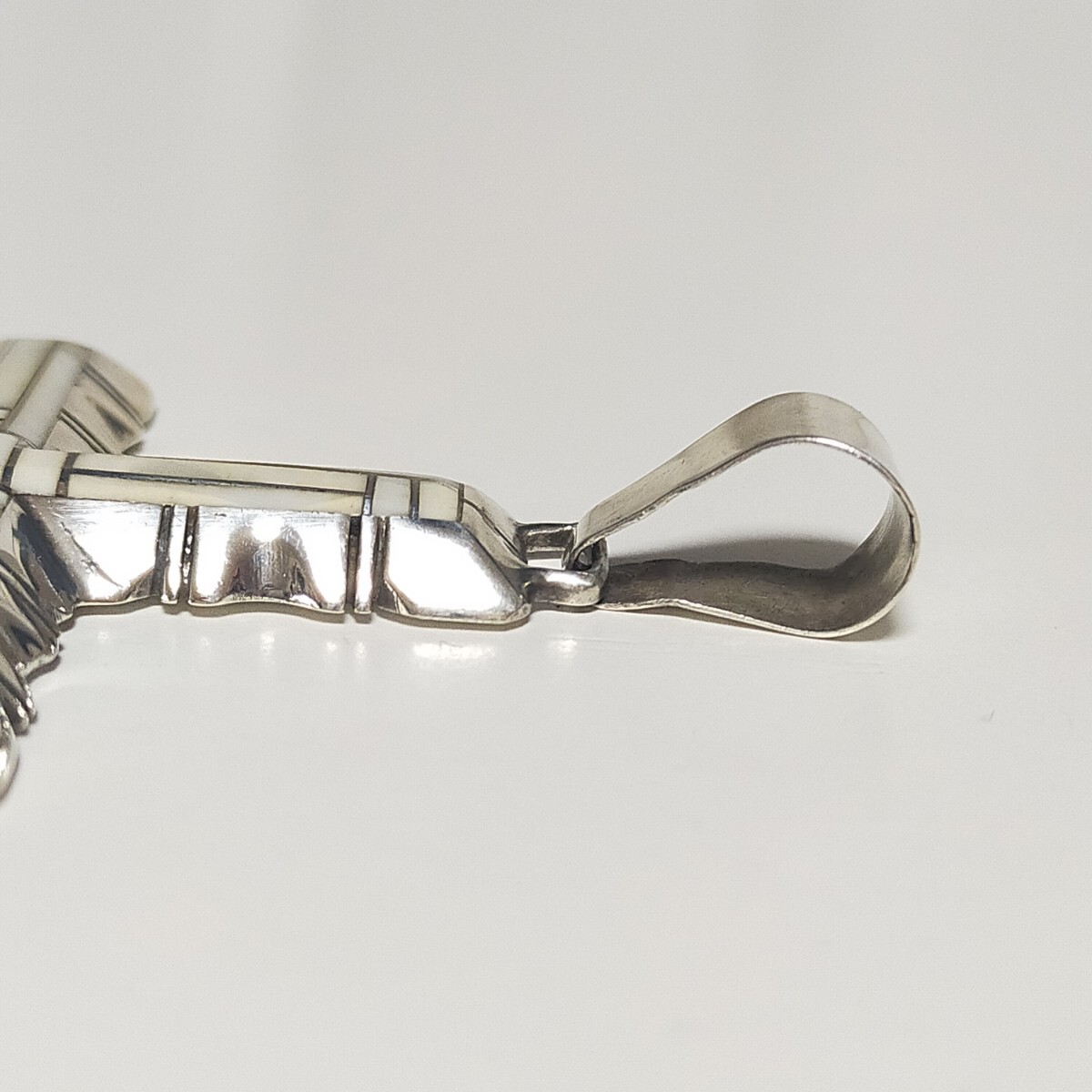 navajo ナバホ族 Gilbert・Nelson ギルバートネルソン 特大クロス ペンダント ネックレストップ インディアンジュエリー シルバー925_画像5