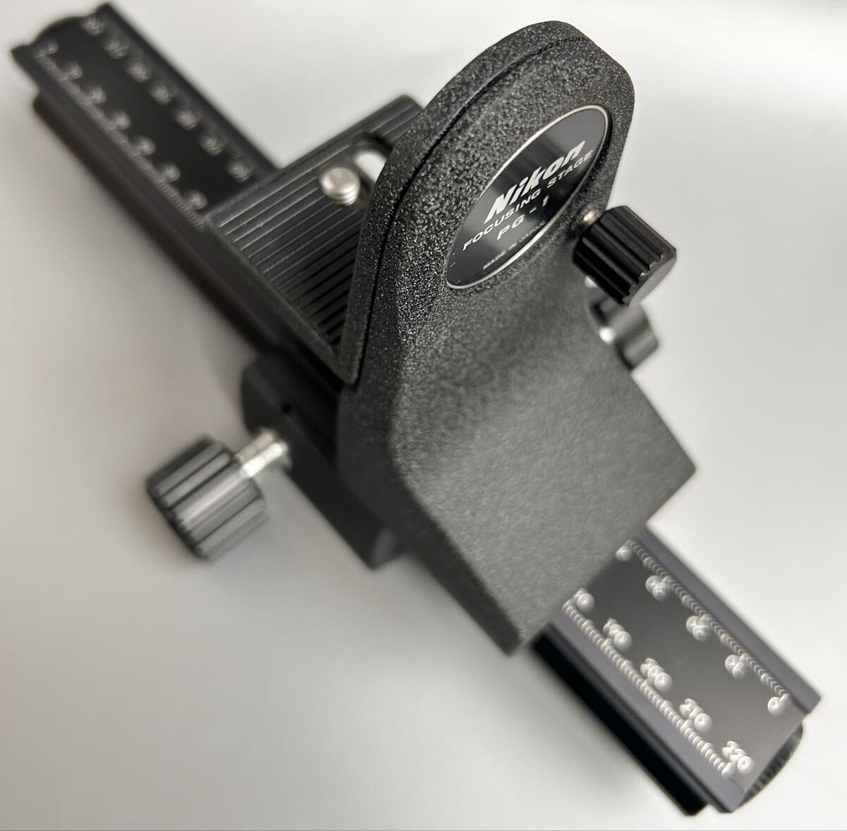 ［Nikon PG-1］ ニコン純正 フォーカシングステージ PG-1 動作確認済【中古美品】（元箱・取説コピー・レリーズAR-4・リングBR2 付属）_画像7