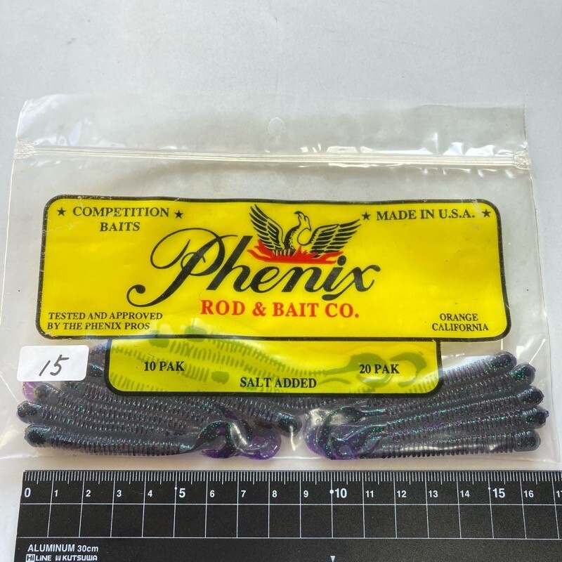 816403 フェニックス ソルトサターンワーム 3インチ リングワーム １５本 #ジューンバグ SATURN WORM 【状態 A/C】_画像1
