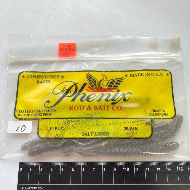 816405 新品 フェニックス ソルトサターンワーム 4インチ リングワーム 10本 #スモーク系 SATURN WORM 【状態 S/C】_画像1