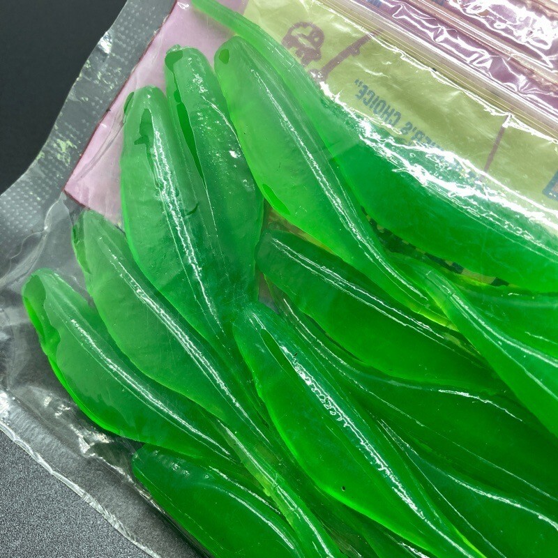 816491 新品 バスアサシン ベビーシャッド 3インチ １５本 #チャート・グリーン系 BASS ASSASSIN 村田基氏おすすめワーム　【状態 S/C】_画像3