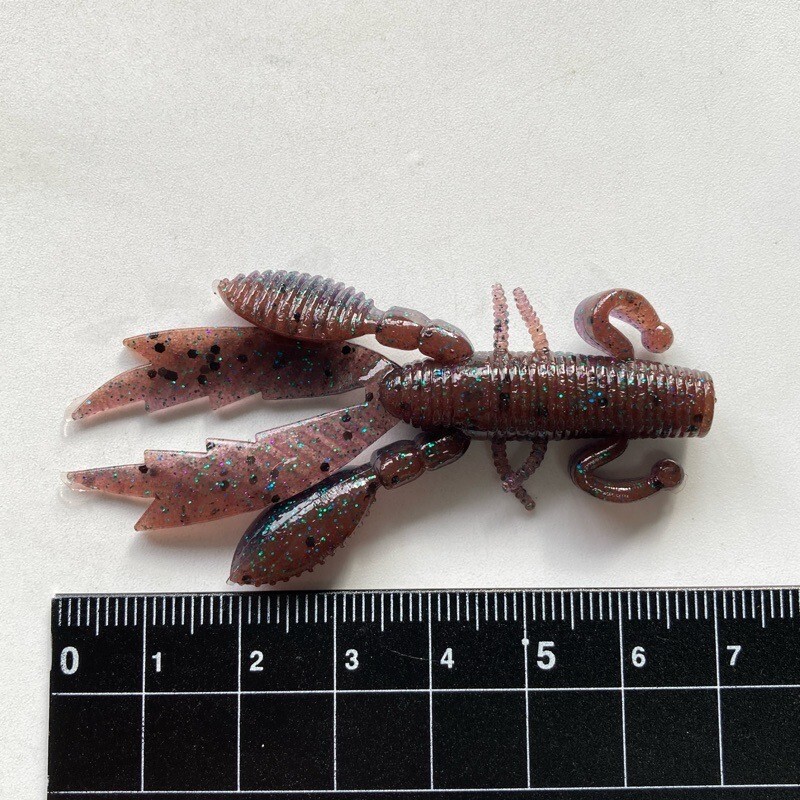 816722 ゲーリーヤマモト フラッピンホッグ ジュニア 5本 GARY YAMAMOTO #954 ジューンバグ系のカラーのようです 【状態 A】_画像2