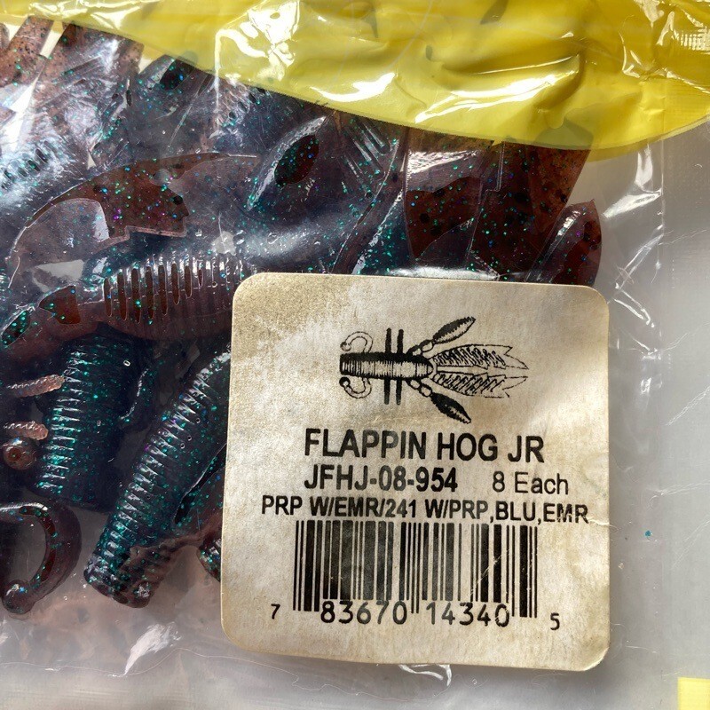 816722 ゲーリーヤマモト フラッピンホッグ ジュニア 5本 GARY YAMAMOTO #954 ジューンバグ系のカラーのようです 【状態 A】_画像4