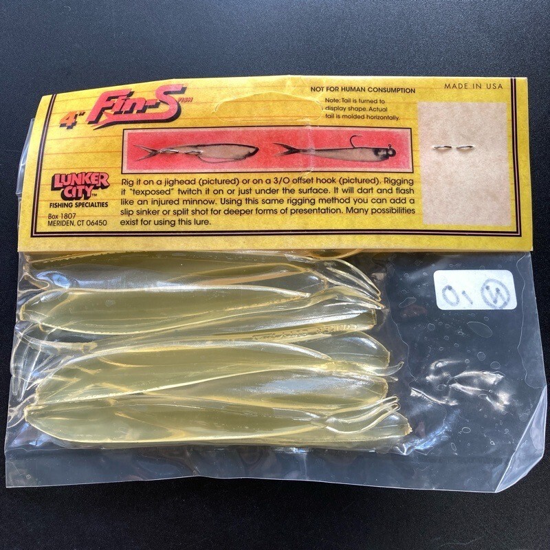 816757 新品 ランカーシティ フィンズフィッシュ 4インチ １０本 #クリアー系 LUNKER CITY 　【状態 S/C】_画像2