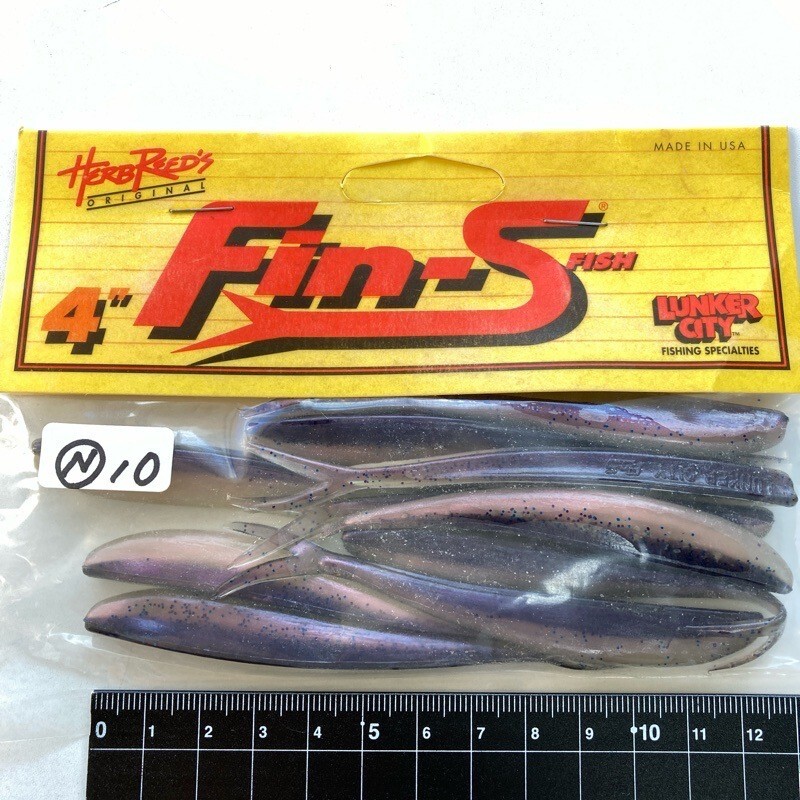 816758 新品 ランカーシティ フィンズフィッシュ 4インチ １０本 #アンチョビー LUNKER CITY 　【状態 S/C】_画像1