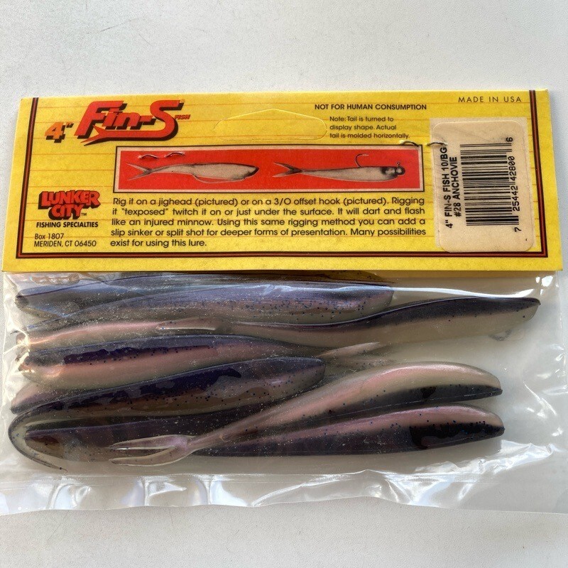 816758 新品 ランカーシティ フィンズフィッシュ 4インチ １０本 #アンチョビー LUNKER CITY 　【状態 S/C】_画像2