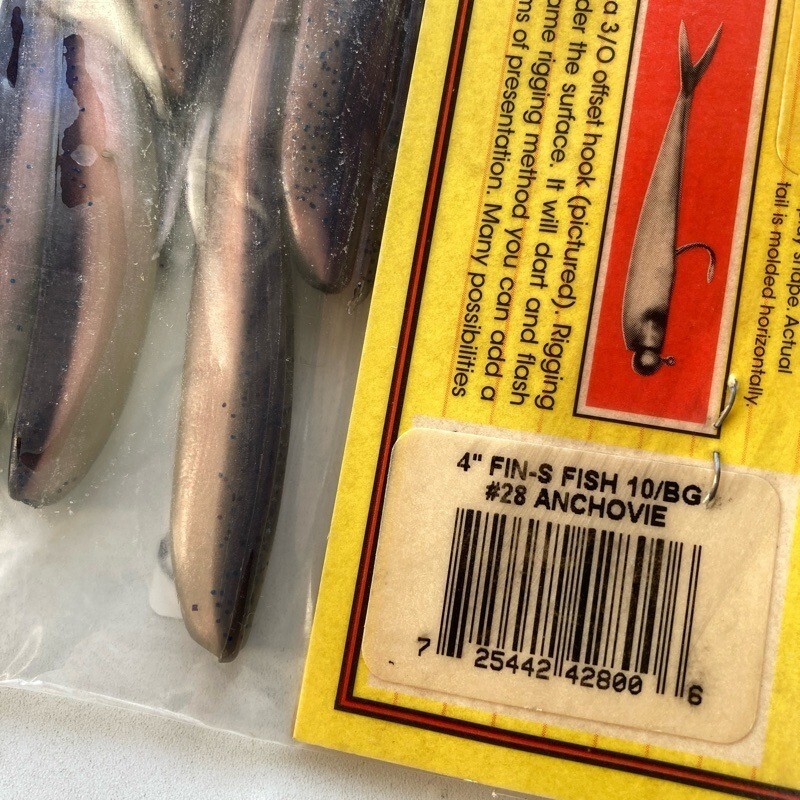 816758 新品 ランカーシティ フィンズフィッシュ 4インチ １０本 #アンチョビー LUNKER CITY 　【状態 S/C】_画像3