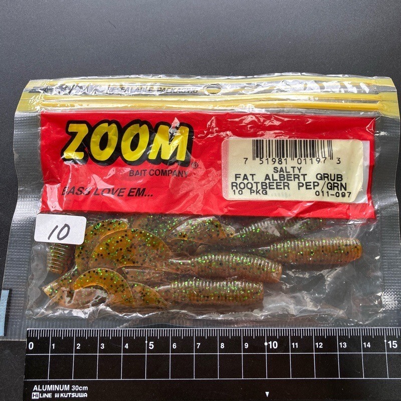 816924 新品 ZOOM/ZBC ファットアルバートグラブ １０本 #ルートビアペッパーグリーン ZOOM BAIT COMPANY ズーム　【状態 S/C】_画像1