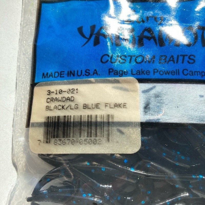 817136 新品 ゲーリーヤマモト クローダッド 10本 ゲーリークロー GARY YAMAMOTO #021 ブラック/ブルーフレーク 【状態 S/C】_画像3