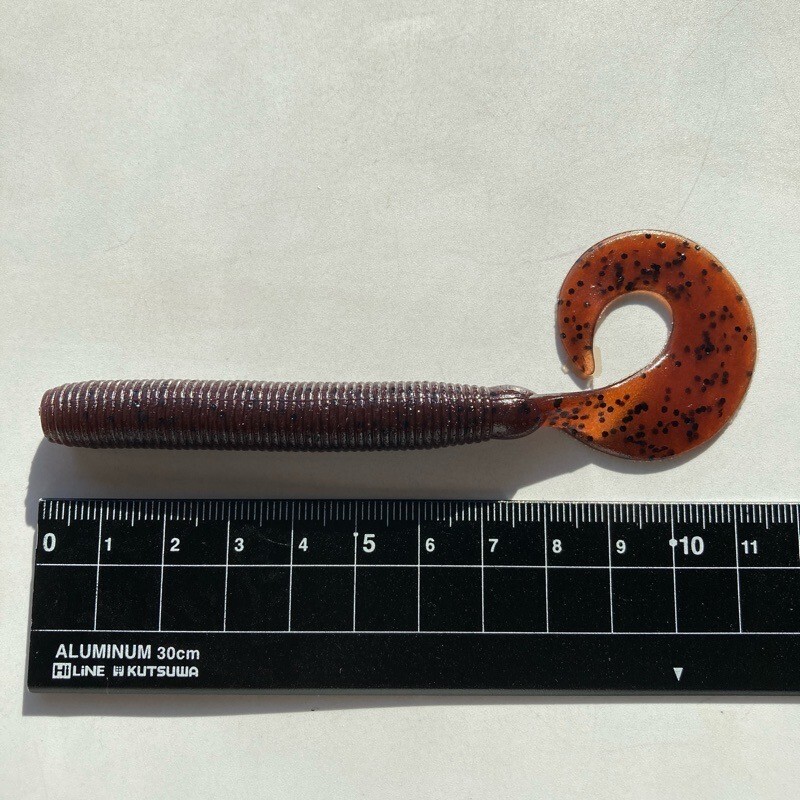 817156 新品 ゲーリーヤマモト 6インチ ジャンボグラブ １０本 シングルテール GARY YAMAMOTO #194 ウォーターメロンPP超ヤケ 【状態 S/C】_画像2