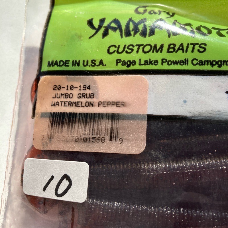 817156 新品 ゲーリーヤマモト 6インチ ジャンボグラブ １０本 シングルテール GARY YAMAMOTO #194 ウォーターメロンPP超ヤケ 【状態 S/C】_画像3