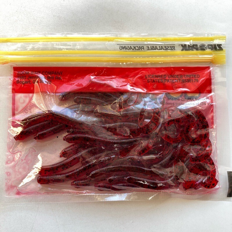 817161 ZOOM/ZBC Cテール カーリーテール 19本 #チェリーシード ZOOM BAIT COMPANY ズーム 【状態 A/C】_画像3