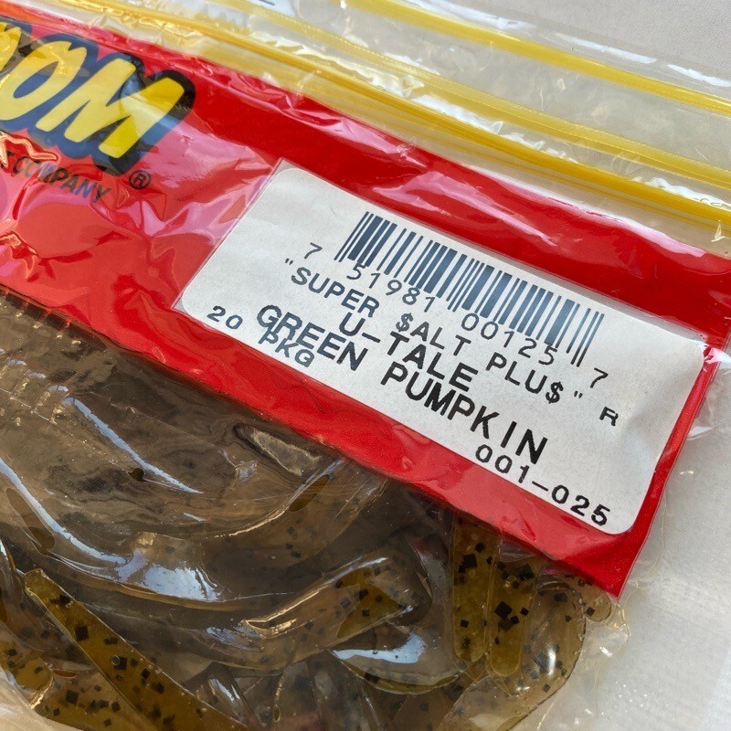 817184 ZOOM/ZBC Uテール １５本 #グリーンパンプキン ZOOM BAIT COMPANY U-TALE ユーテール　【状態 A/C】_画像3